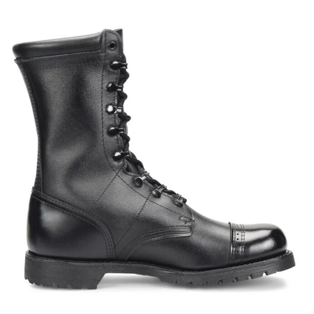 Nice Carolina Jump Boots Black Leather Made In Usa Sz 8 Paratrooper
